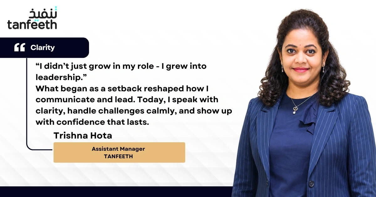 Trishna Hota, Assistant Manager at Tanfeeth, sharing how Zenith School of Leadership's Communication Intelligence Programme transformed her leadership communication and executive presence.