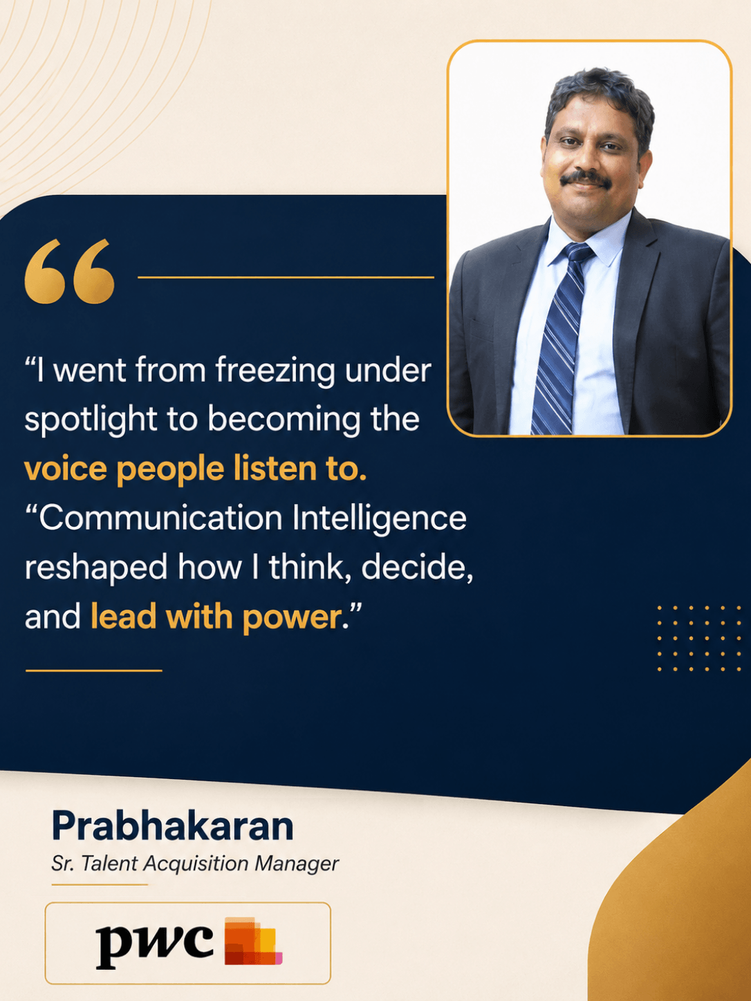 Written testimonial 2 describing leadership transformation through Zenith