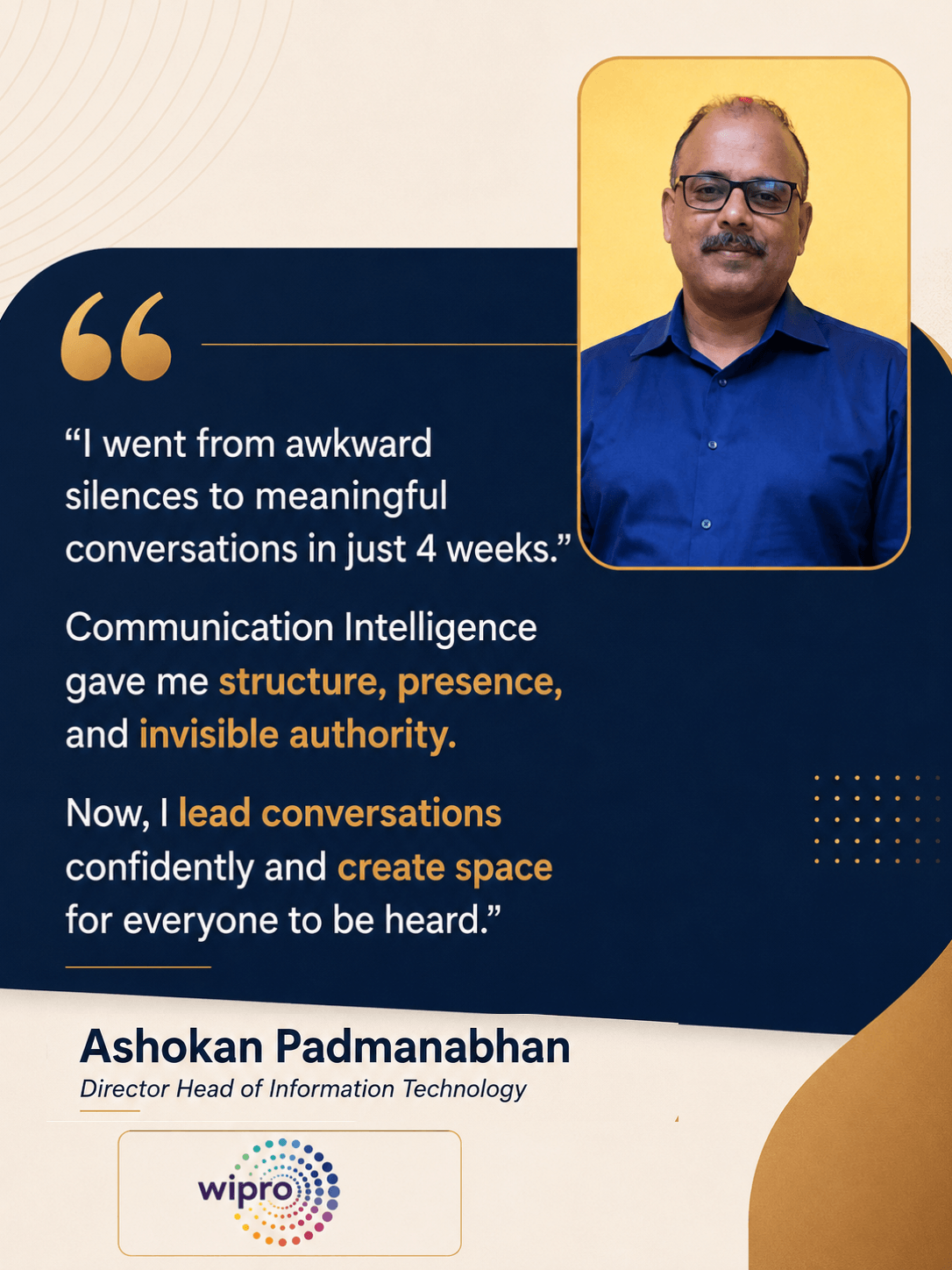 Written testimonial 6 describing leadership transformation through Zenith