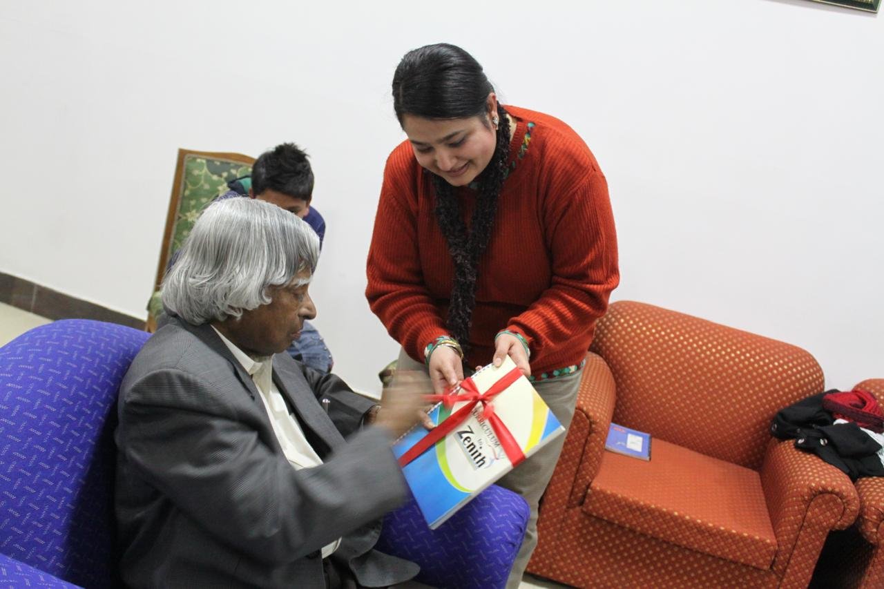 Gurleen Kaur with Dr. A. P. J. Abdul Kalam